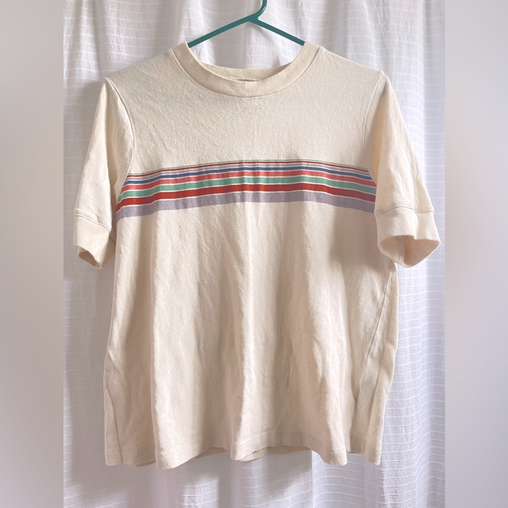 Madewell Women's Recycled Cotton Placed-Stripe Relaxed Tee